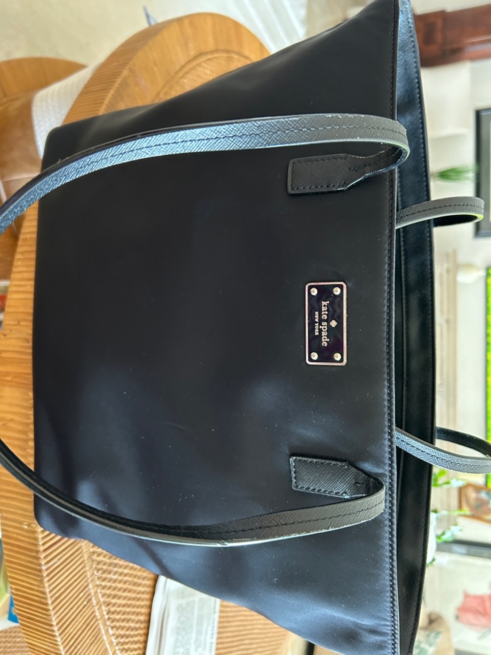 kate spade Black Tote with Silver Hardware